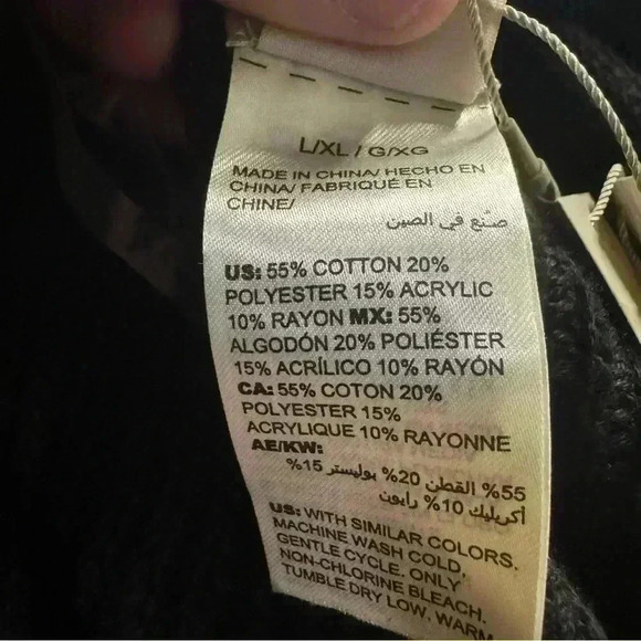 NEW Chicos Women’s L/XL Fringe Capelet Ruana Shawl Heavy Cotton Blend NWT - Picture 9 of 12